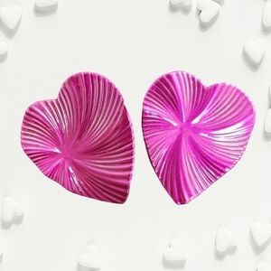 HEART Earrings Perfect Valentine Gift Posts Pink Costume Jewelry
